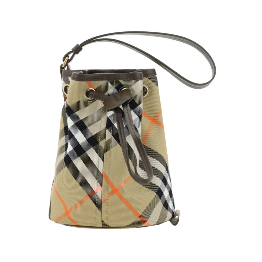 Burberry Katoenen emmertas met trekkoordsluiting Beige Dames