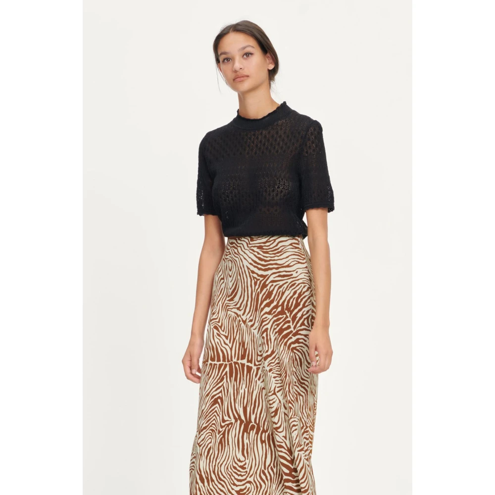 Samsøe Veelzijdige Gedrapeerde Midi Rok Beige Dames
