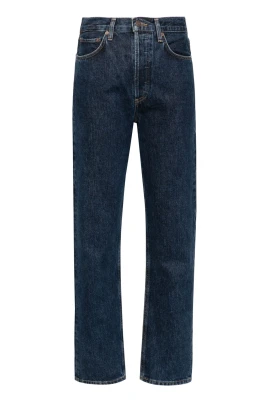 Hög midja rak ben jeans