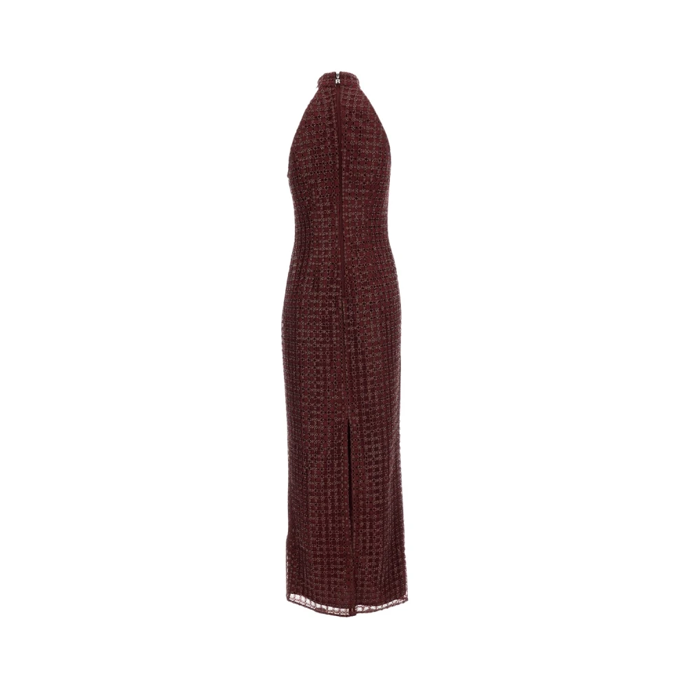 Rotate Birger Christensen Red Party Dresses, Female, Xs, Beaded Maxi Tube Dress