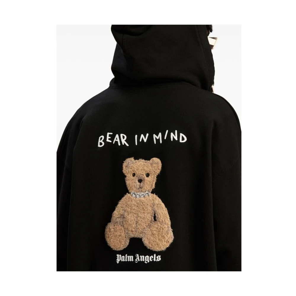 Palm Angels Sweatshirt met beer motief en capuchon Black Heren