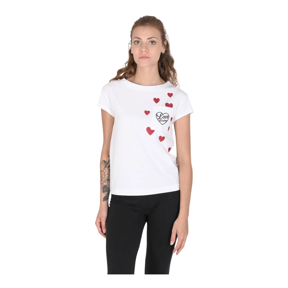 Love Moschino Witte Katoen Spandex T-Shirt White Dames