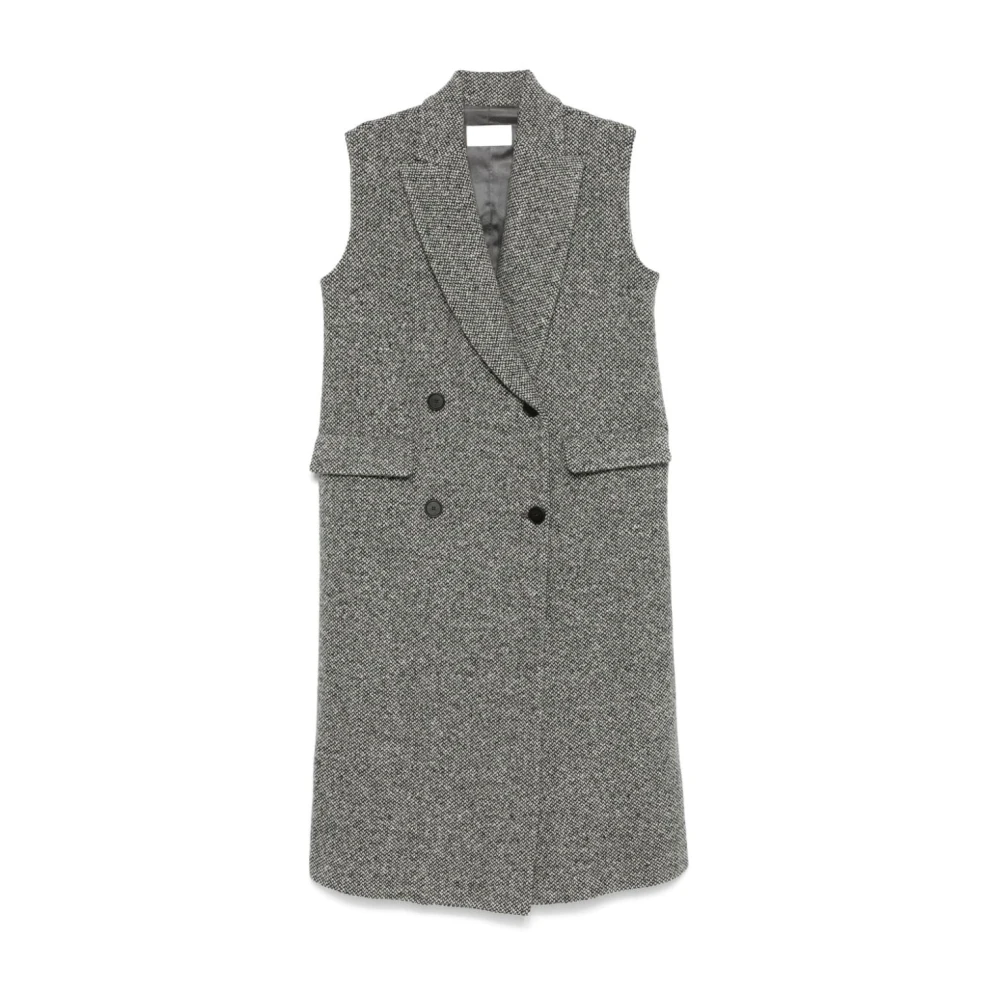 Antonelli Firenze Grijze Wollen Blend Double-Breasted Jas Gray Dames