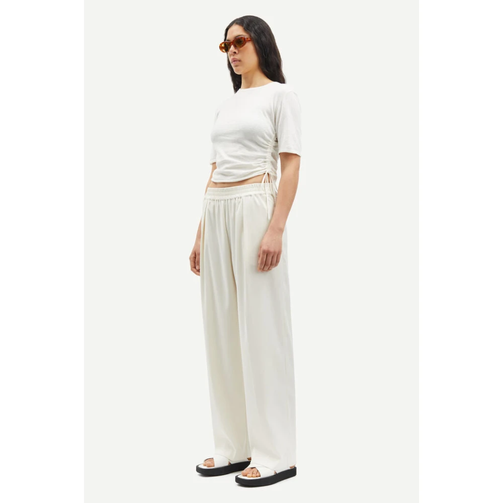 Samsøe Gebreid T-shirt met Strikdetails White Heren