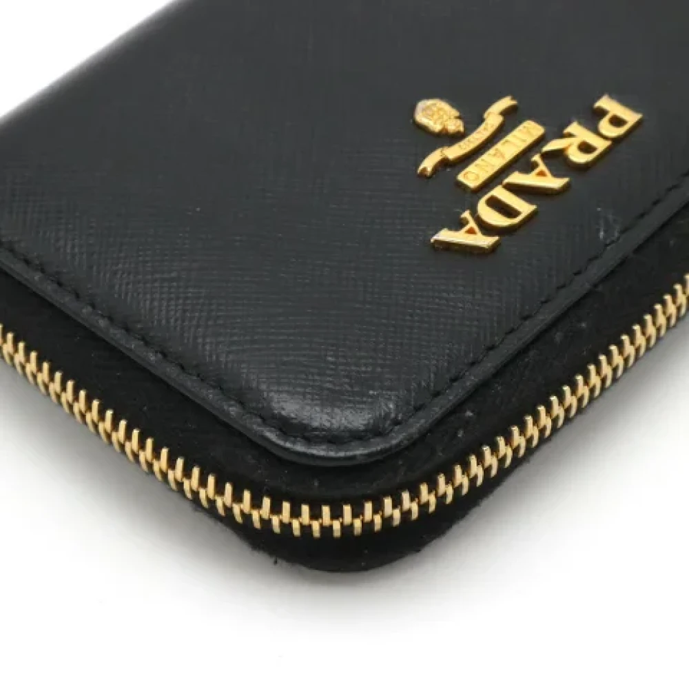 Prada Vintage Pre-owned Leather wallets Black Dames