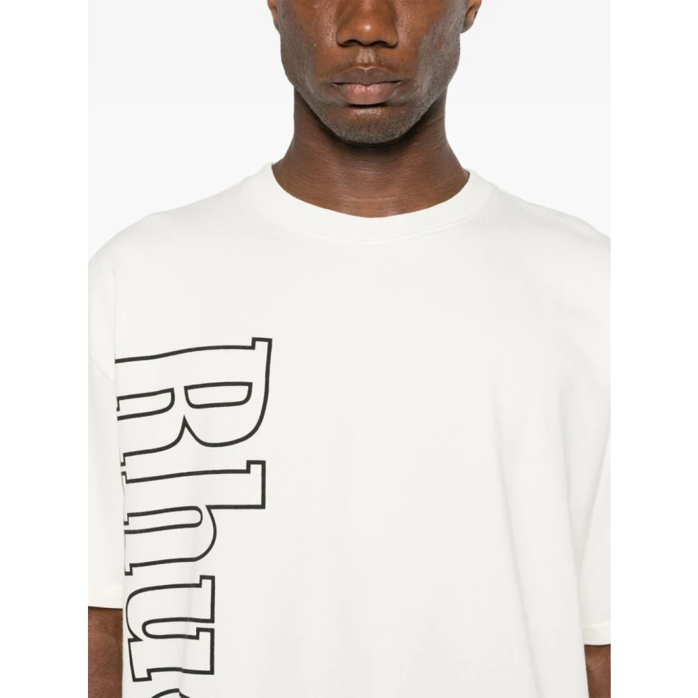 Rhude T-shirt met logo-print van katoen White Heren