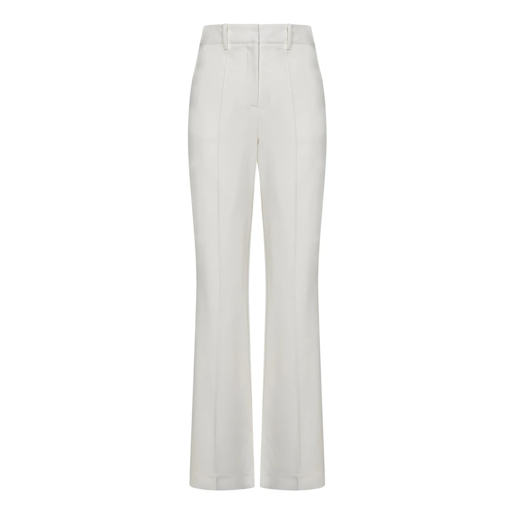 Balmain Witte broek met hoge taille en uitlopende pijpen White Dames
