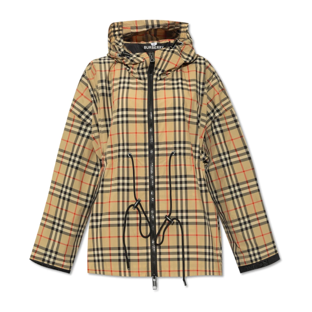 Burberry Women's Beige Light Jackets,, Bacton Hooded Jacket Extra Small