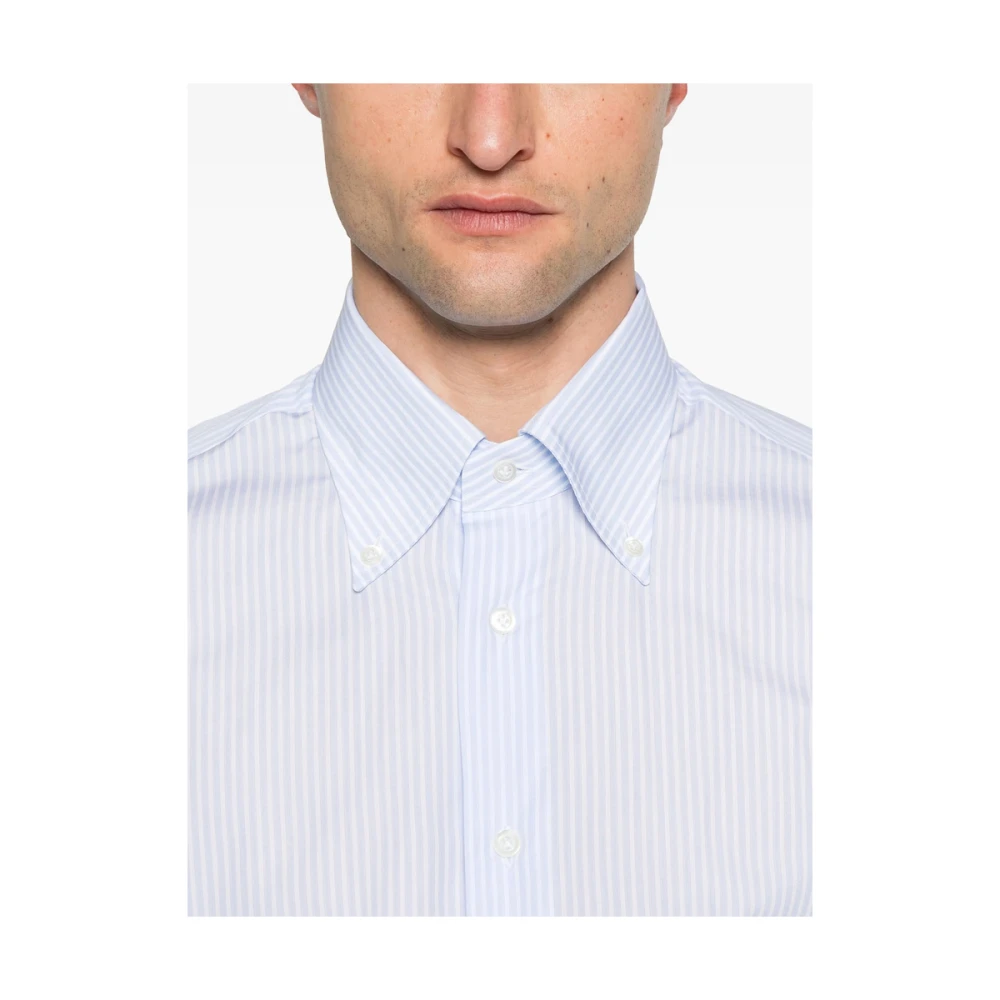 Mazzarelli Lichtblauwe Button-Down Overhemd Blue Heren