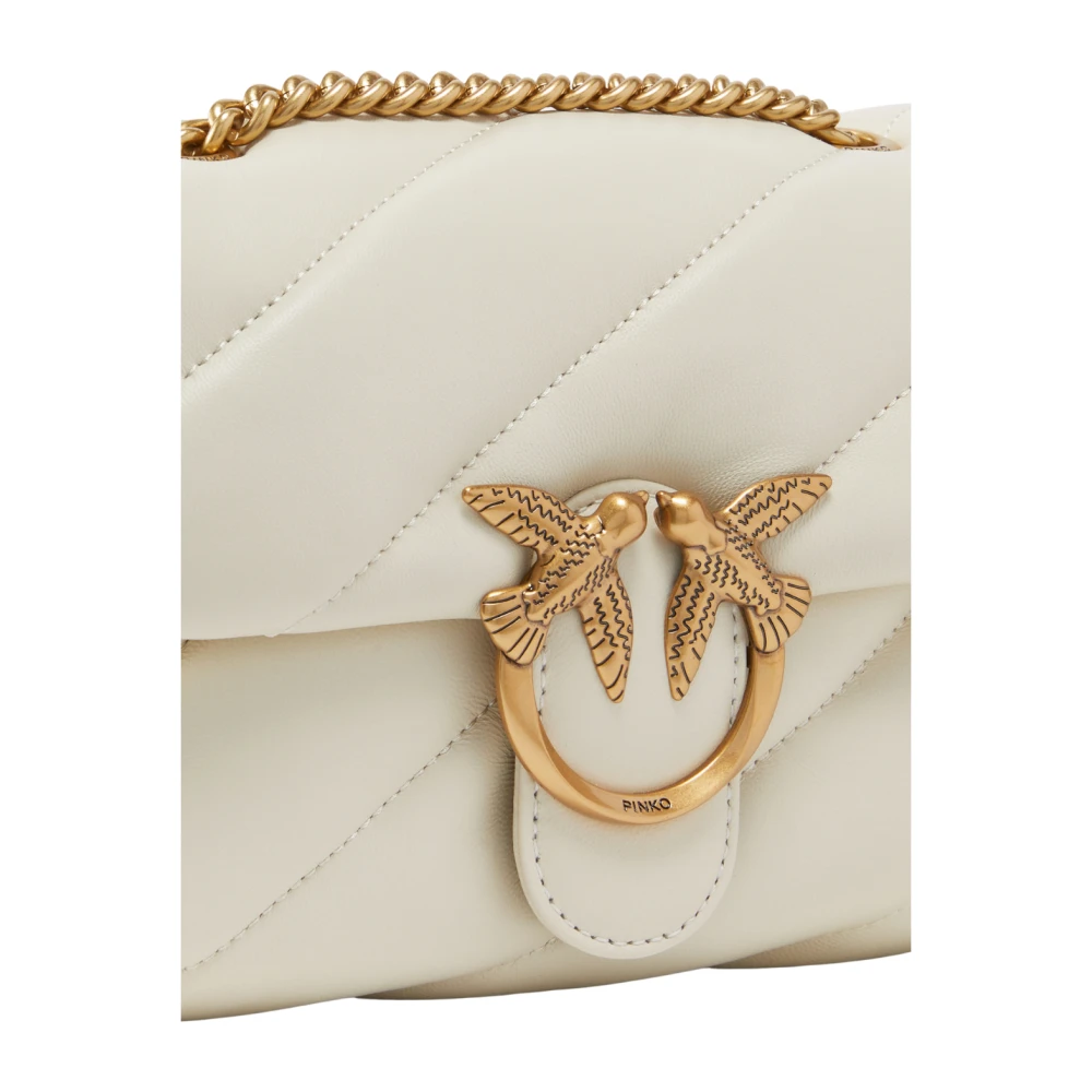 pinko Love Puff Mini Cl Sheep Nappa White Dames