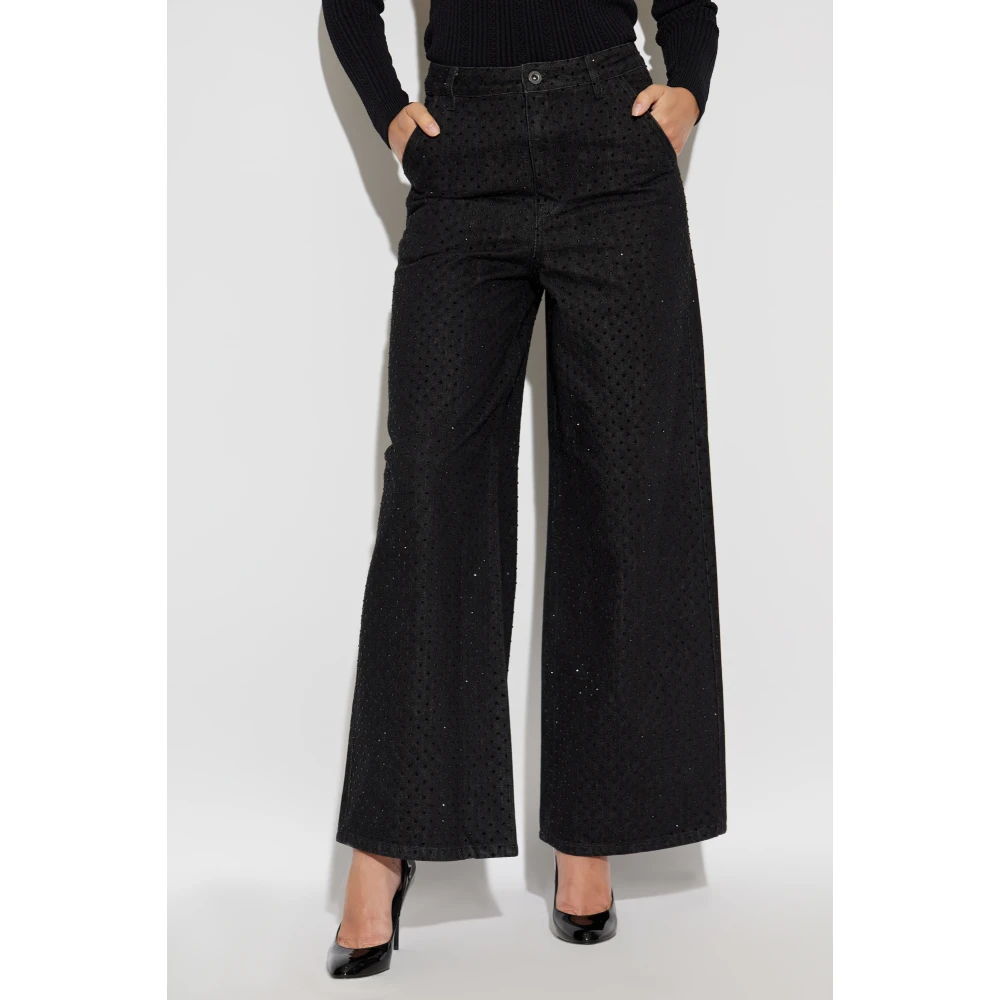 Self Portrait Jeans met decoratieve afwerking Black Dames