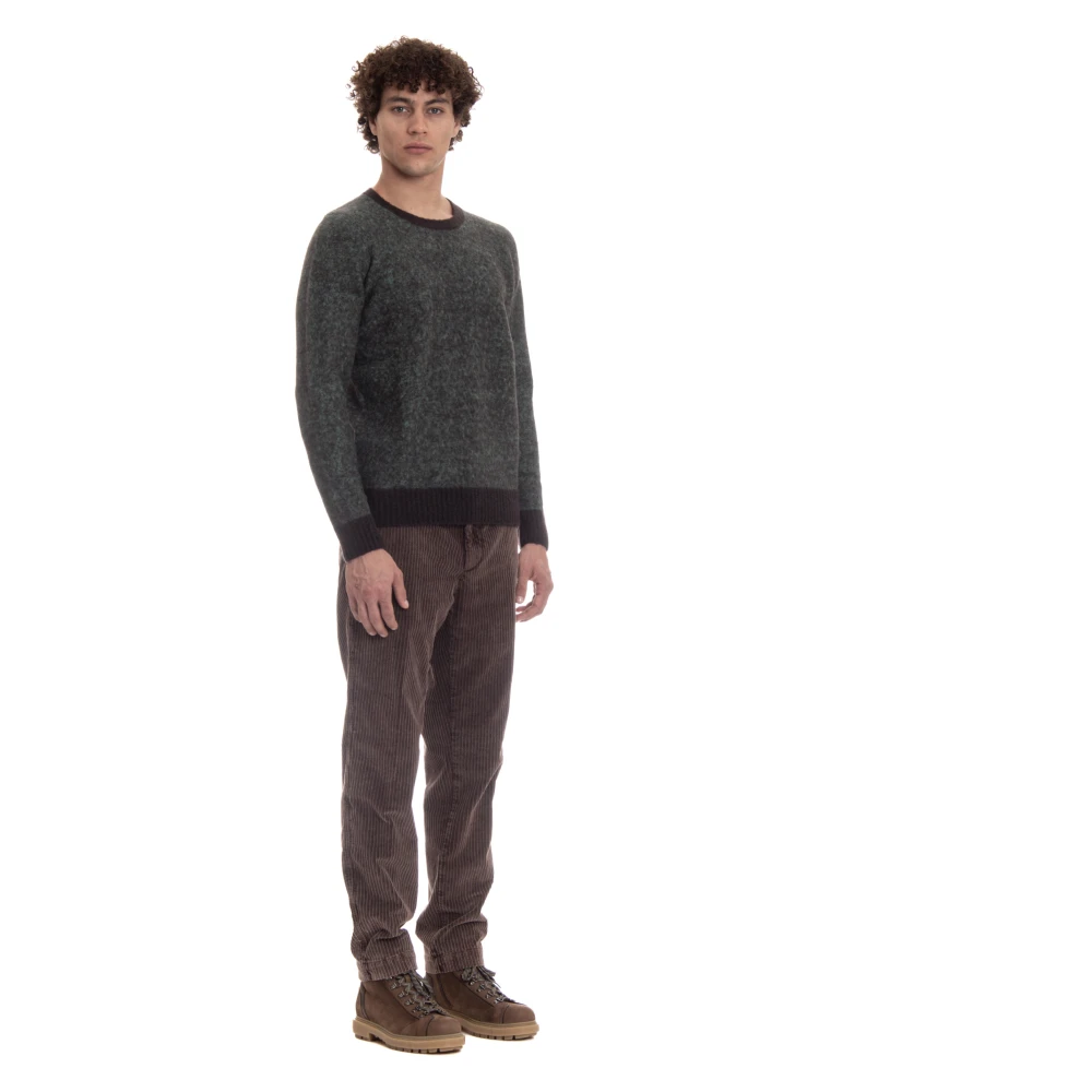 Drumohr Zachte wollen trui met contrastdetails Green Heren