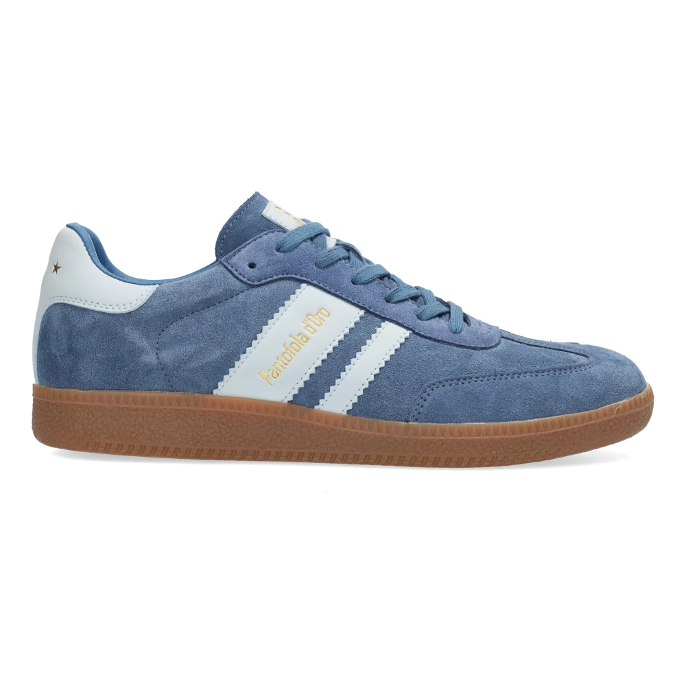 Pantofola d’Oro Bomber Low Suede Vitello Heren Schoenen Blauw