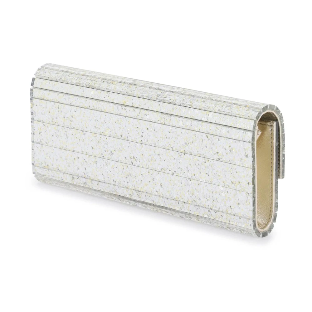 Jimmy Choo Glittered Sweetie Clutch Tas Gray Dames