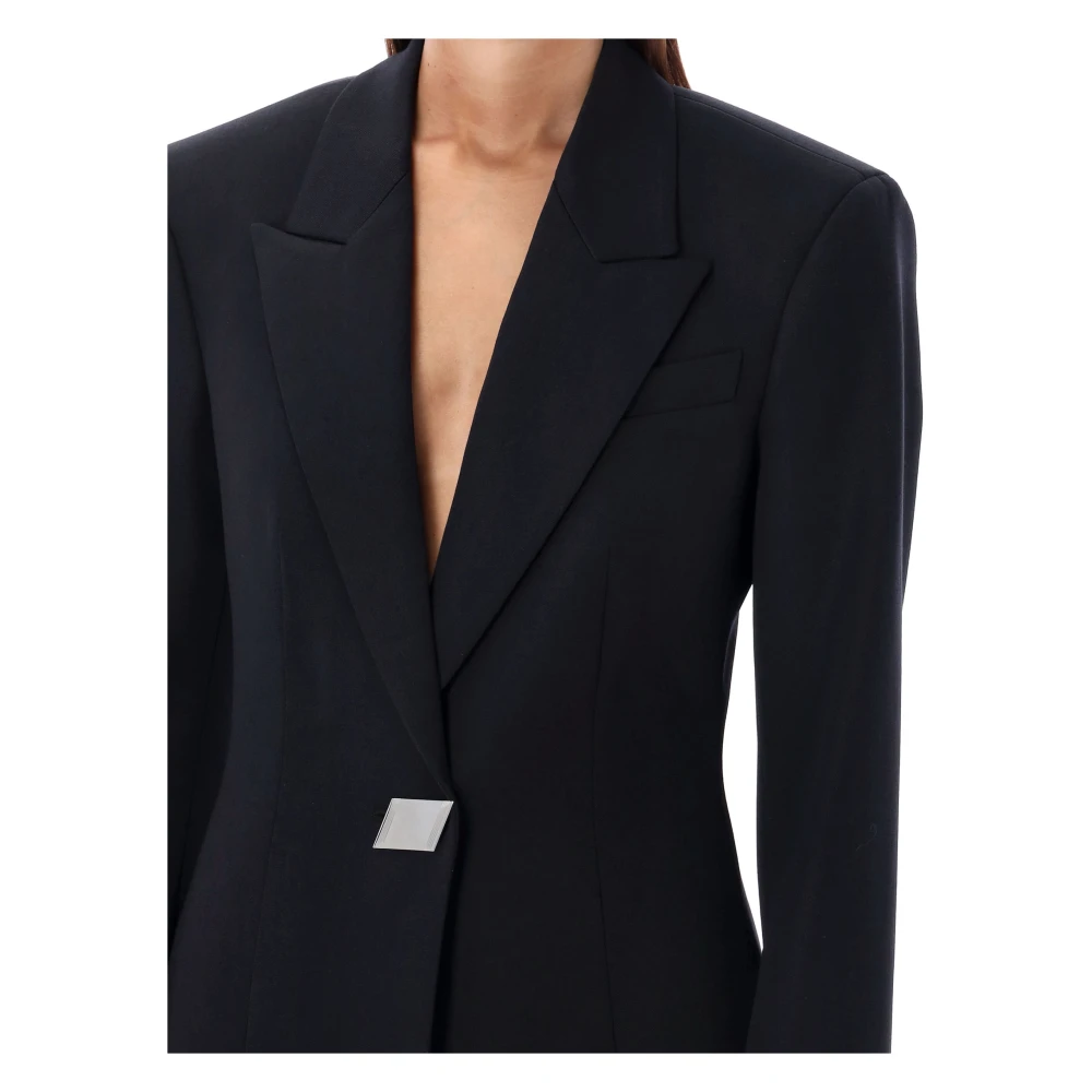 The Attico Zwarte Single Breast Blazer Jas Black Dames