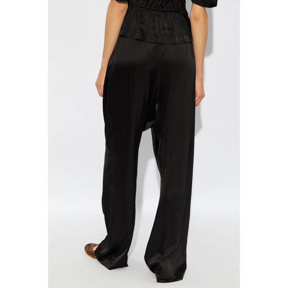 Munthe Satijnen broek Black Dames
