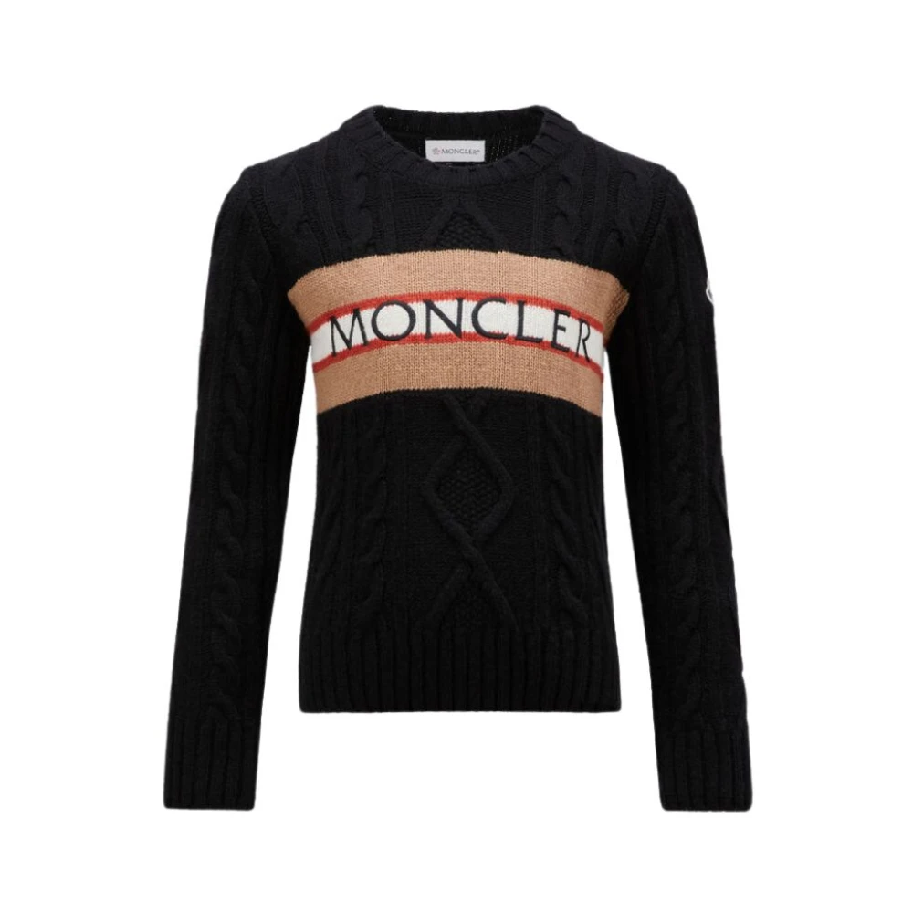 Moncler Klassisk Crew Neck Tröja Black, Pojke