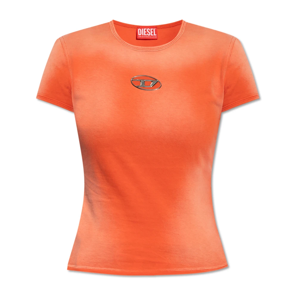 Diesel T-shirt `T-Uncutie-Long-Od-P1` Orange Dames