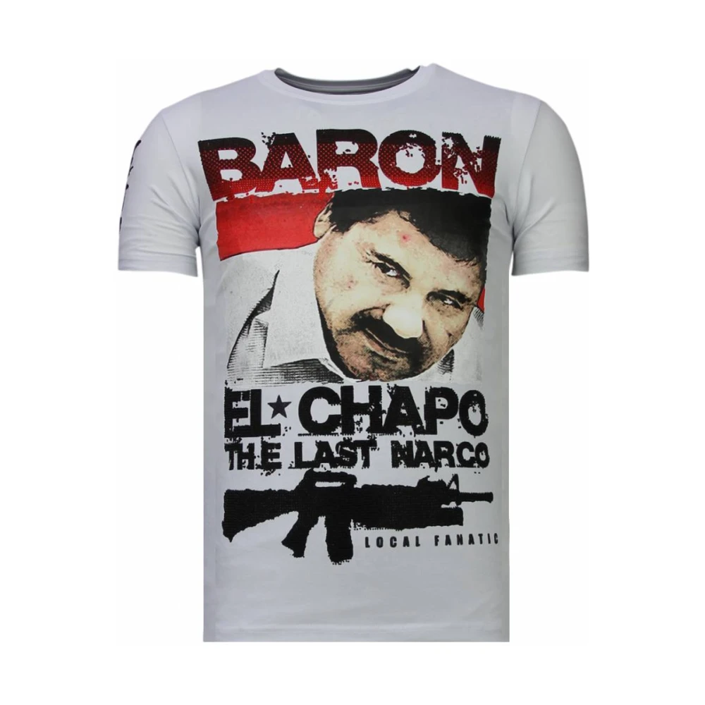 Local Fanatic Cocaine Cowboy Baron Man - T shirt - 13-6218W White, Herr