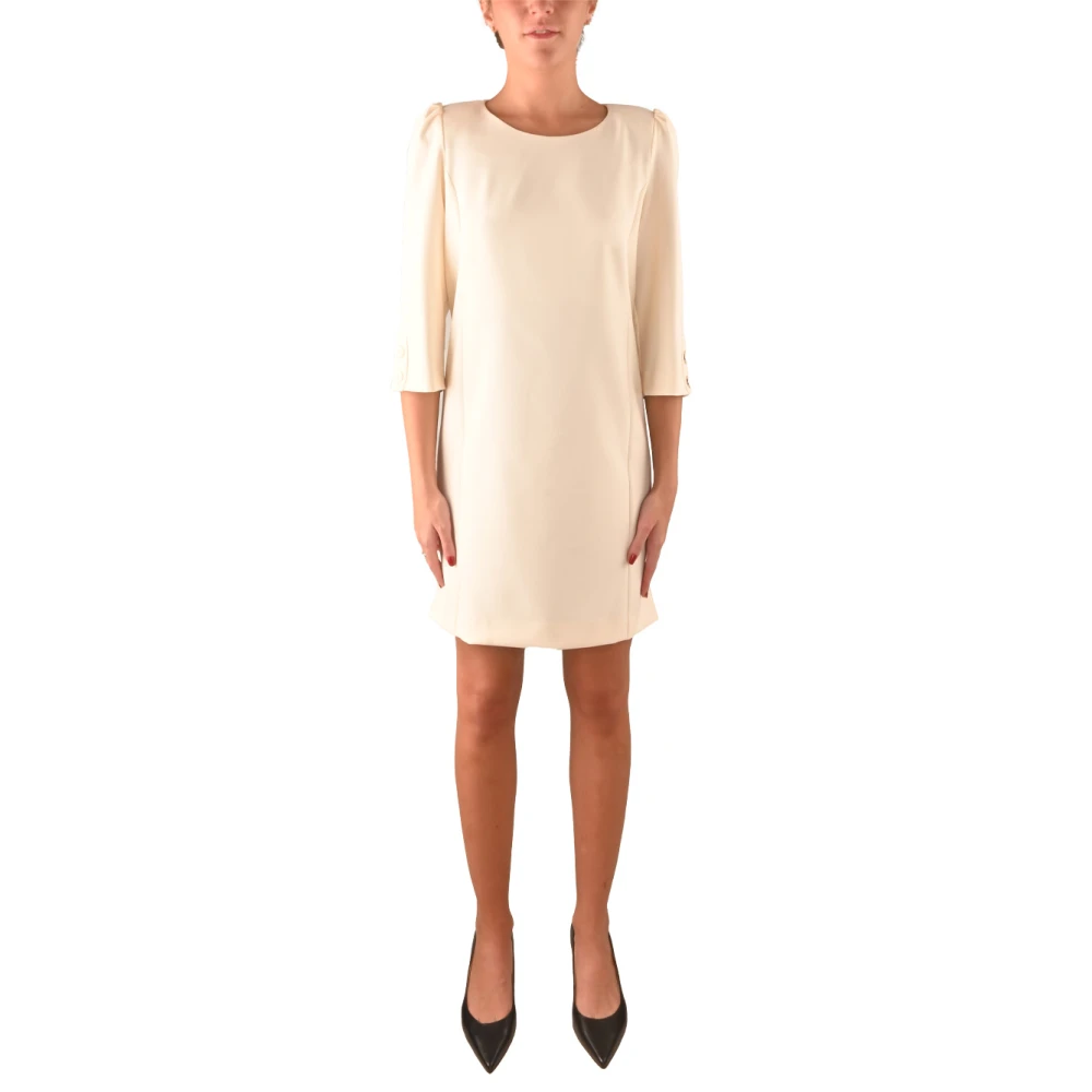 Kocca Elegante Ronde Hals Polyester Jurk Beige Dames