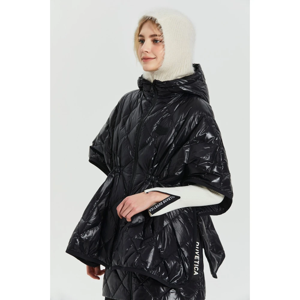 duvetica Diamond Quilted Down Poncho Black Dames