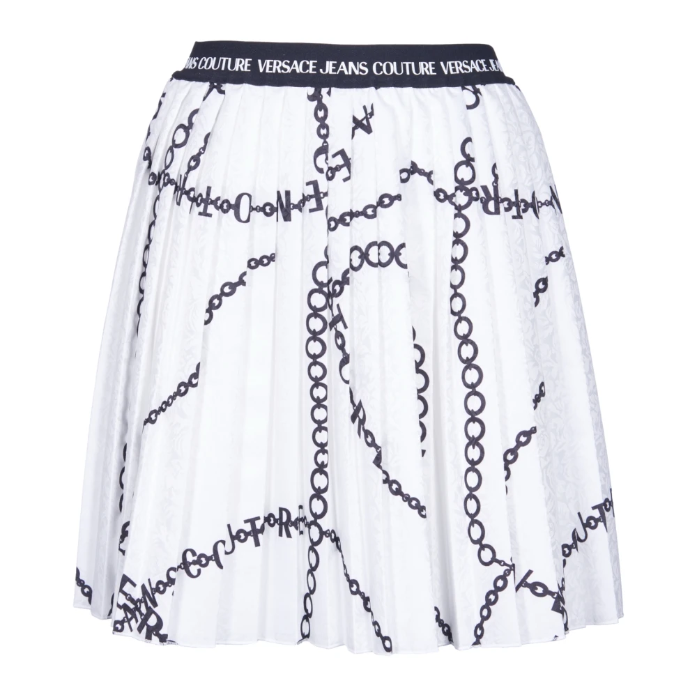 Versace Jeans Couture Korte rok met metalen versiering White Dames