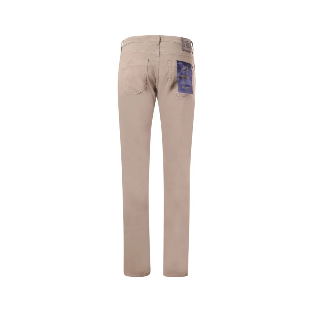 Incotex Staalblauwe Jeans Knoopsluiting Brown Heren