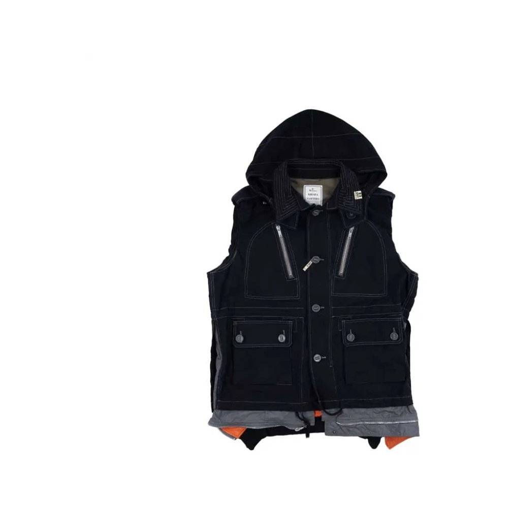 Mihara Yasuhiro Zwarte militaire stijl capuchonvest Black Heren