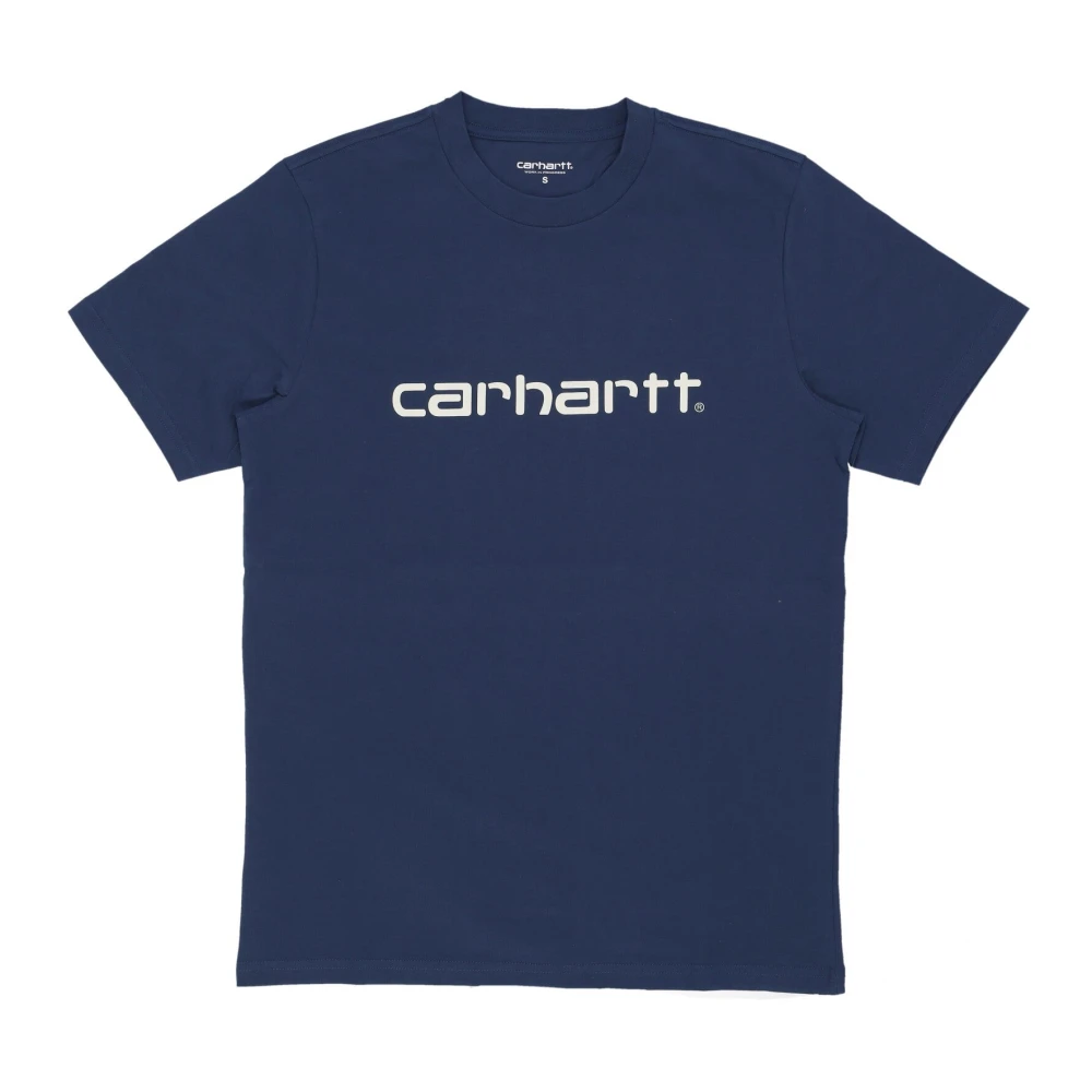 Carhartt WIP Script Tee Squid salt Korte Mouw T-shirt Blue Heren