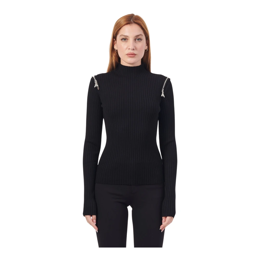 PATRIZIA PEPE Zwarte trui met ritssluiting Black Dames