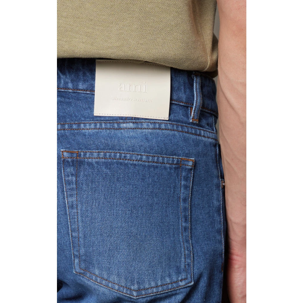 Ami Paris Gebruikte Blauwe Classic Fit Jeans Blue Heren