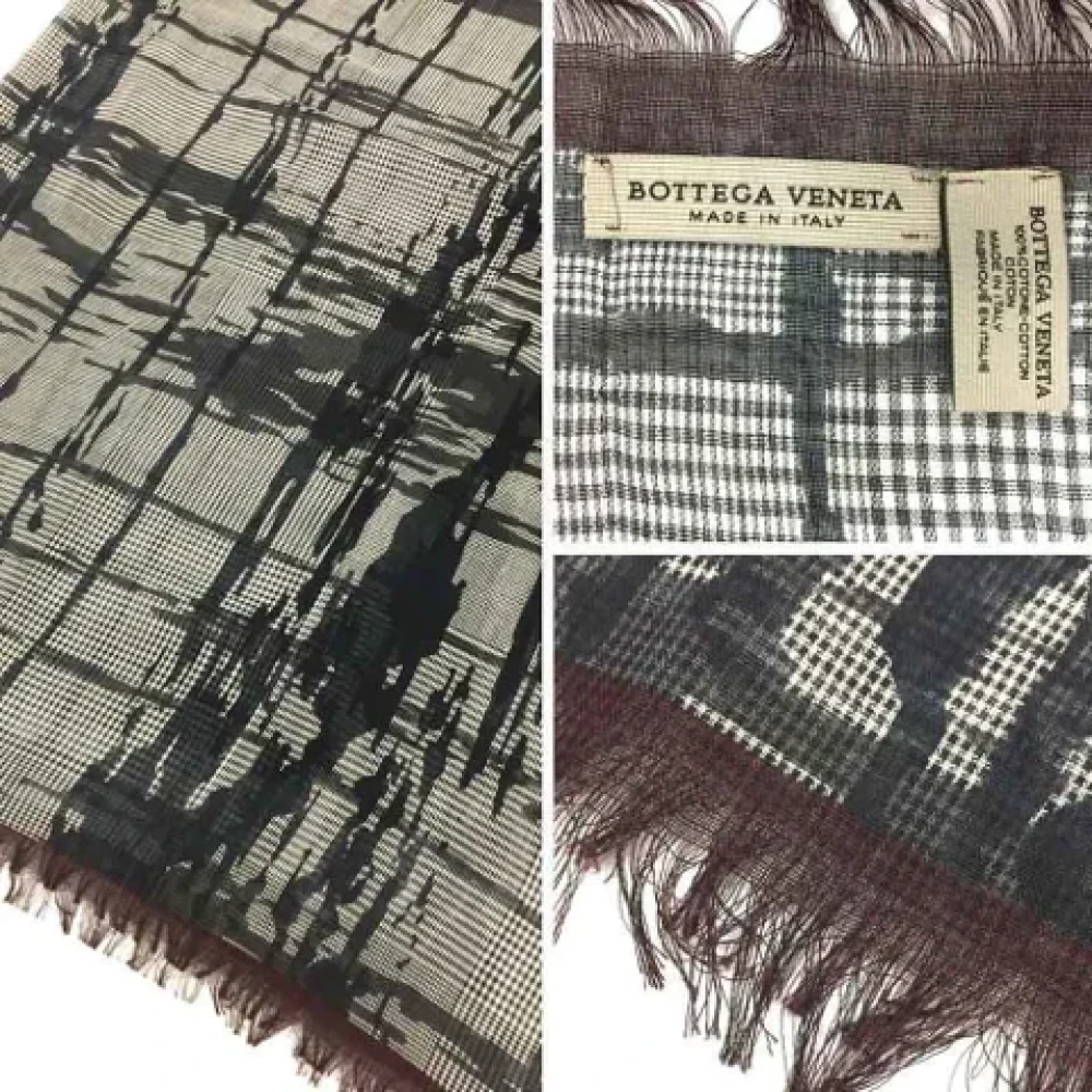 Bottega Veneta Vintage Pre-owned Cotton scarves Gray Dames
