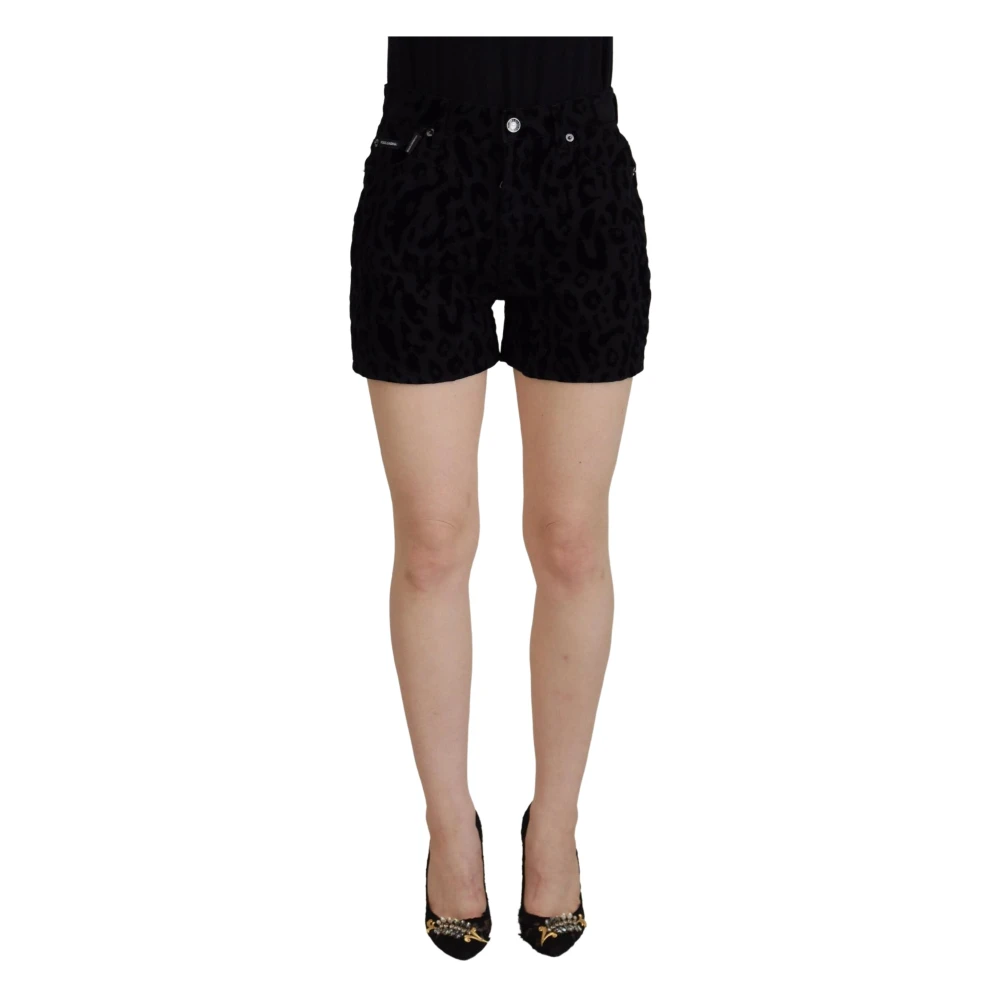 Dolce & Gabbana Black Short Shorts, Female, S, Denim Cotton Stretch Hot Trousers Shorts