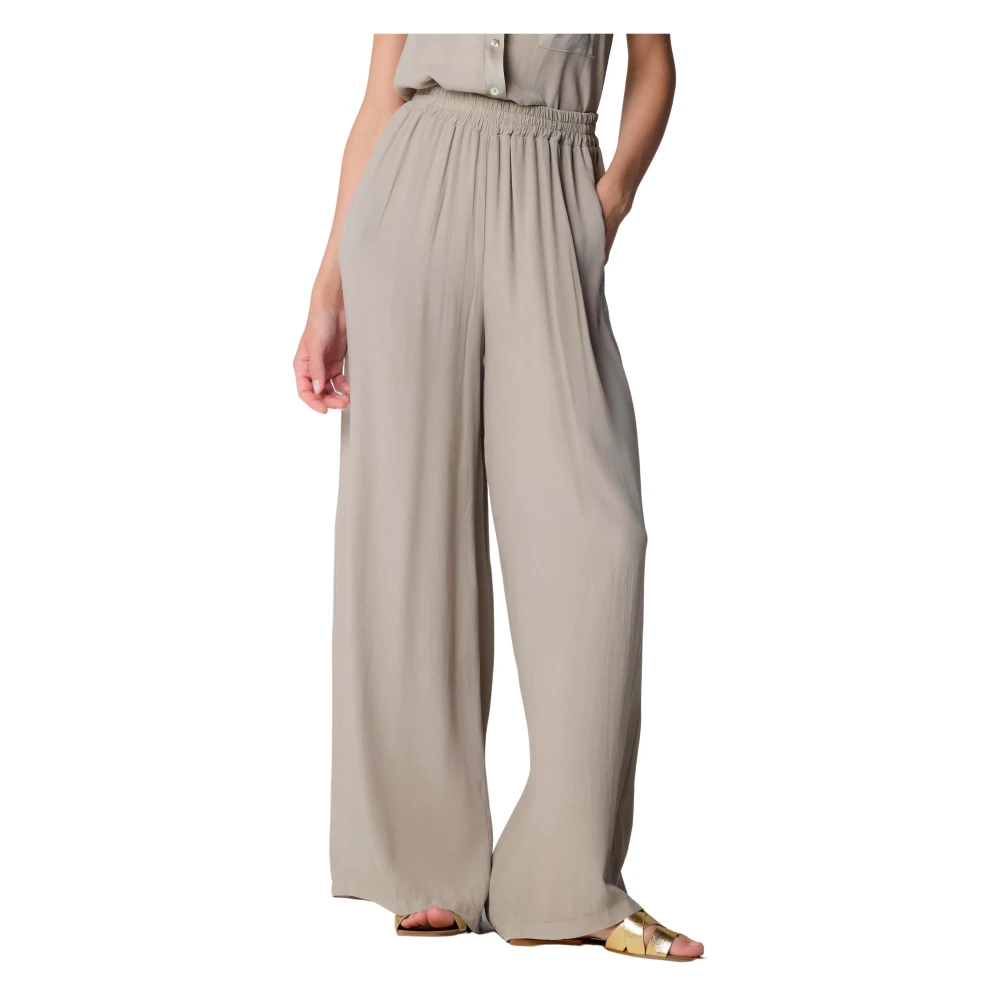 Kocca Grijze Broek met Geplooide Taille Gray Dames