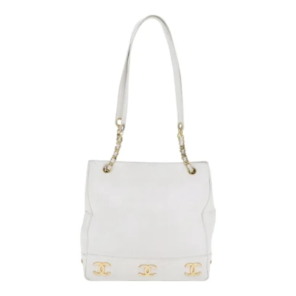 Chanel Vintage Pre-owned Leather shoulder-bags White Dames