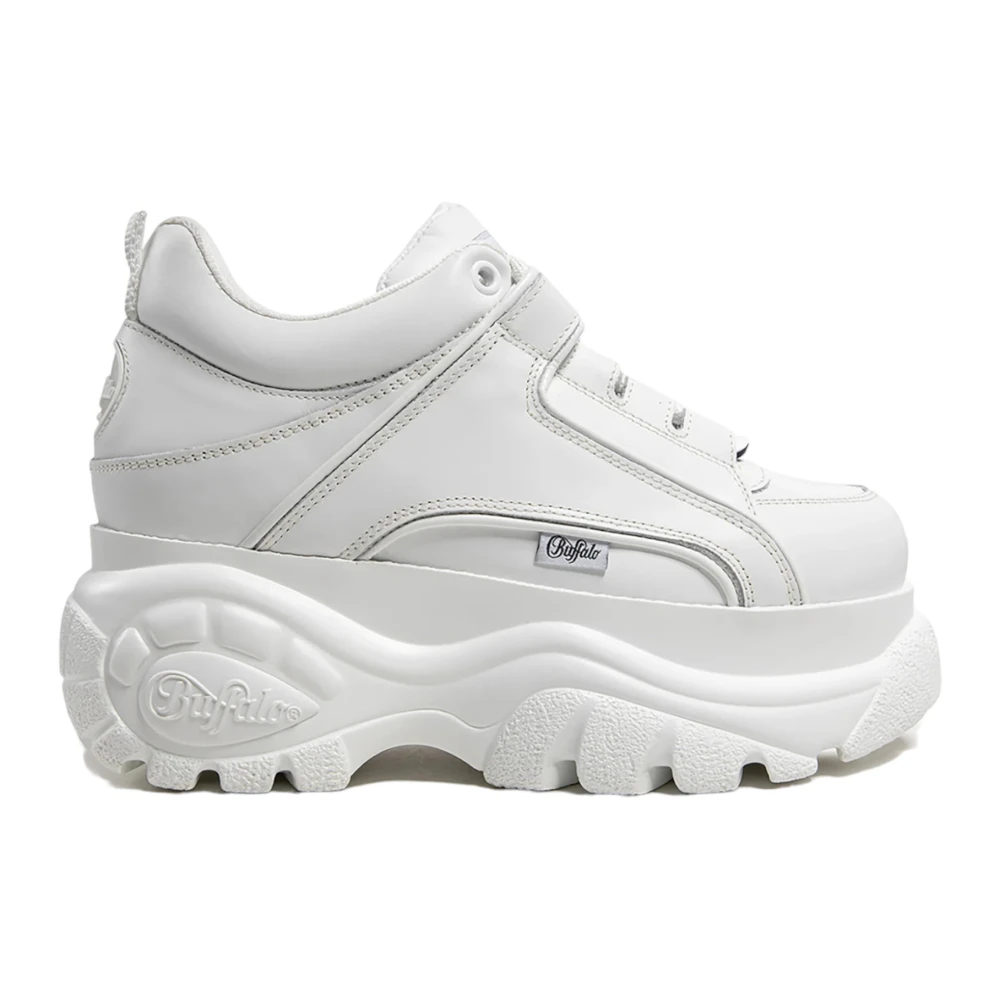 Buffalo Olie Leren Sneakers Trendy Model Dames Schoenen Wit