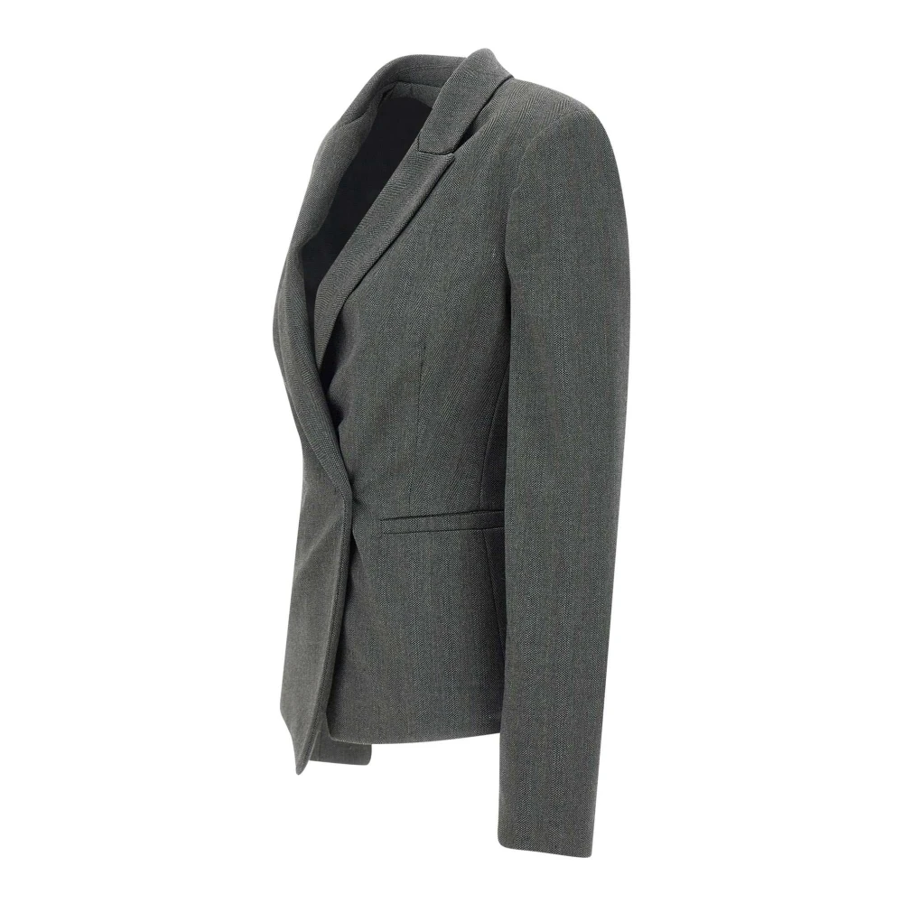 Kaos Grijze Blazer met Micro Lurex Draden Gray Dames