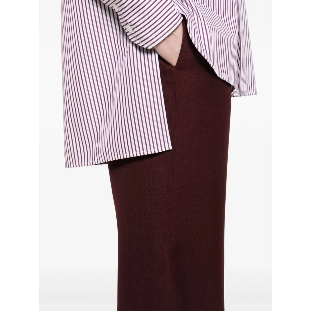 Plan C Donker Bordeaux Casual Broek Brown Dames