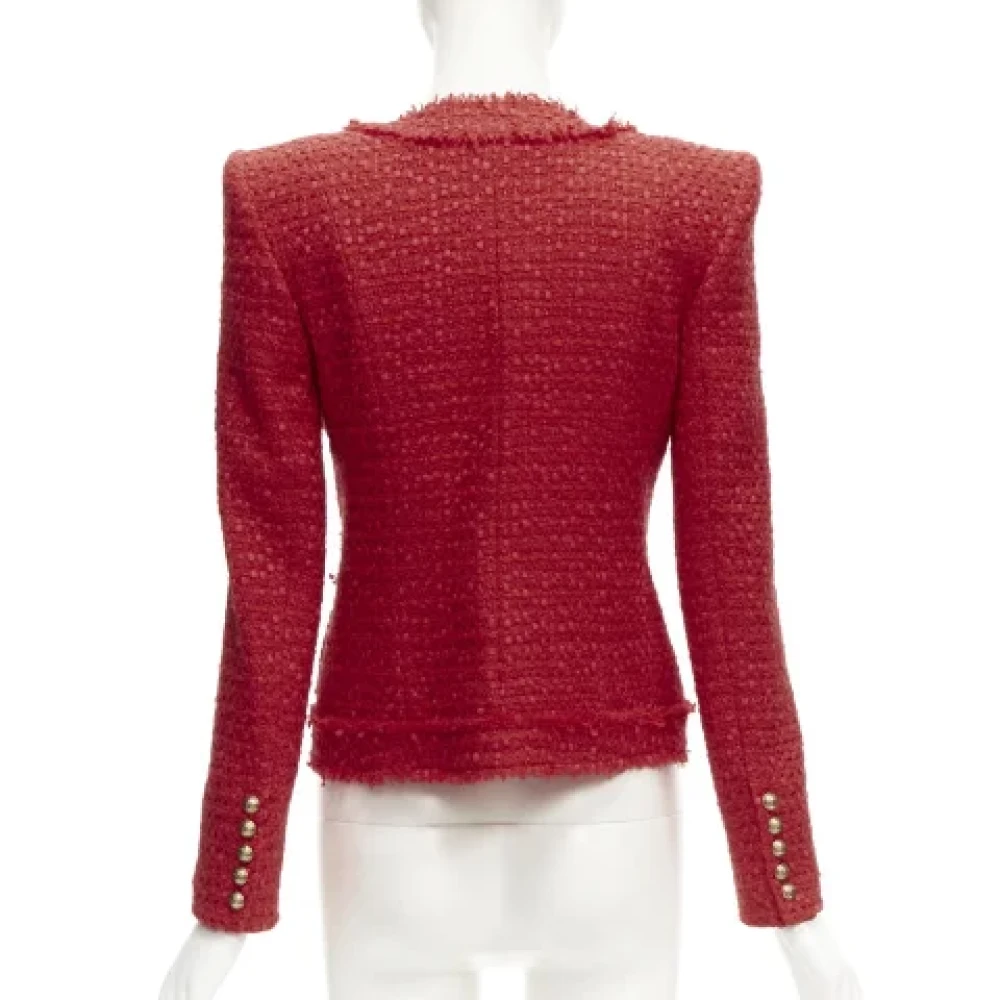 Balmain Pre-owned Fabric outerwear Red Dames