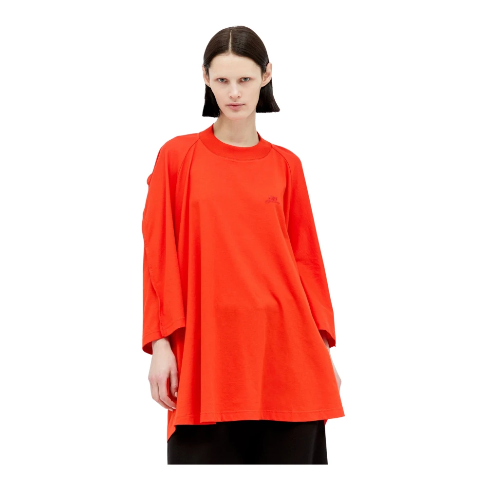 Jean Paul Gaultier Logo Borduurwerk Oversized T-shirt Red Dames
