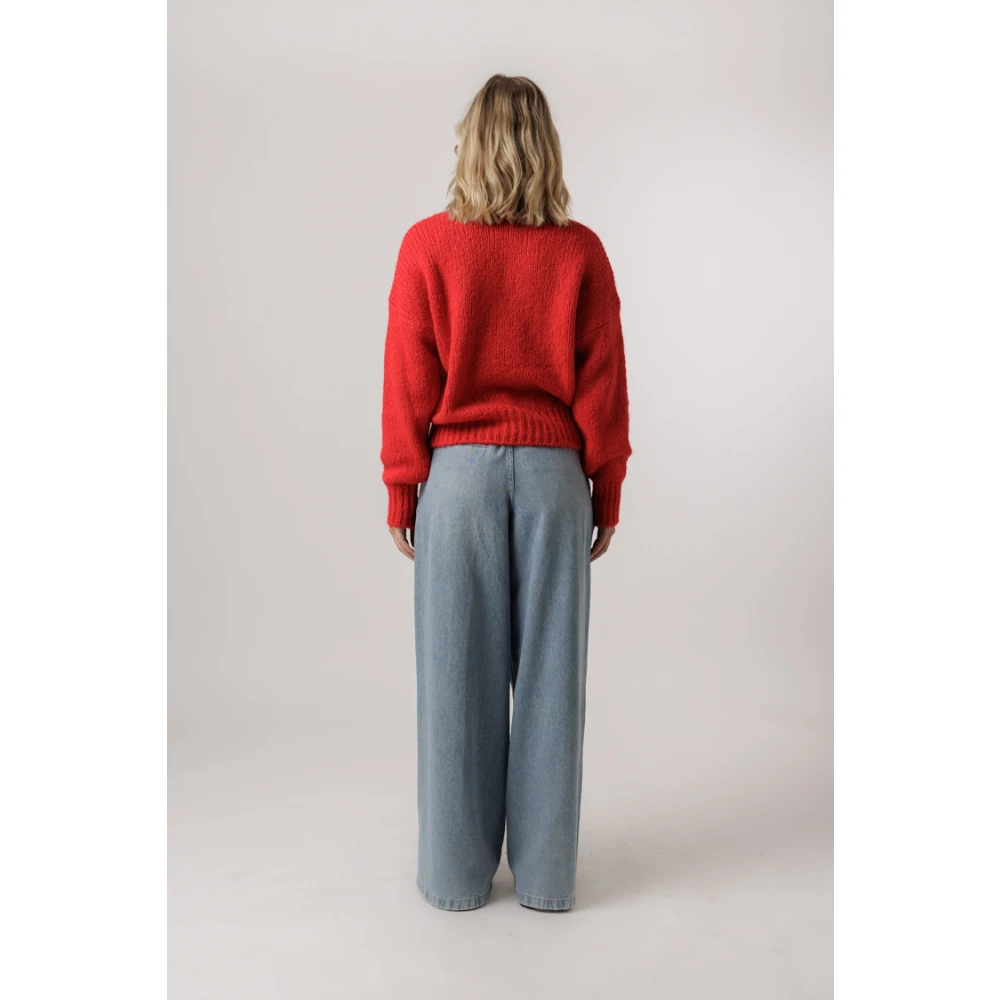 By-Bar Oversized Mohair Pullover Lipstick Red Dames