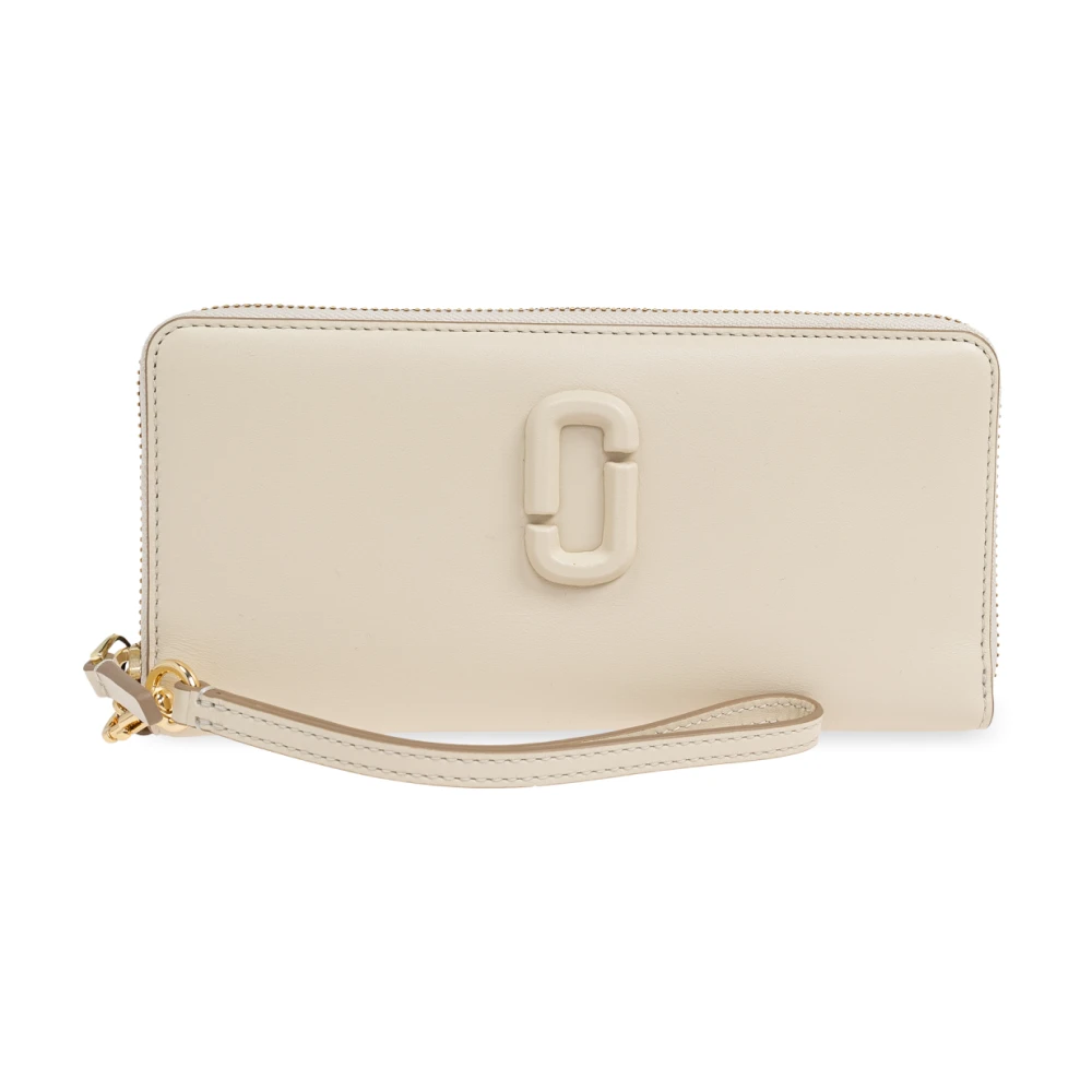 Marc Jacobs Leren portemonnee 'The J Marc' Beige Dames