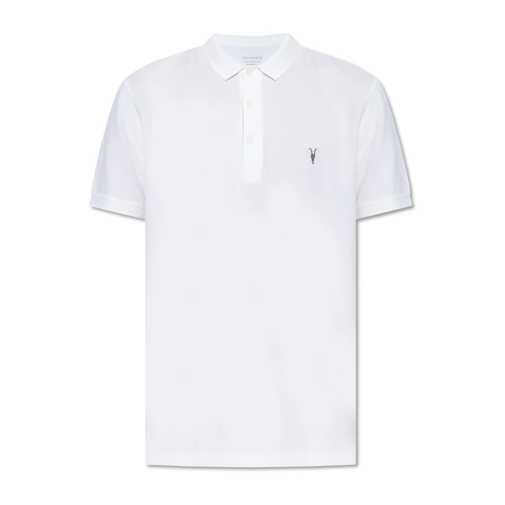 AllSaints Polo met geborduurd logo White Heren
