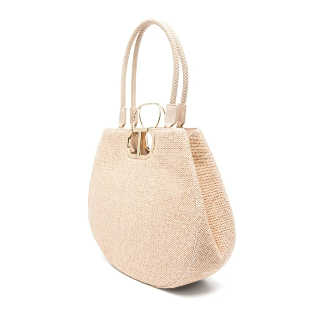 Twinset Geweven handvat tote tas Yellow Dames