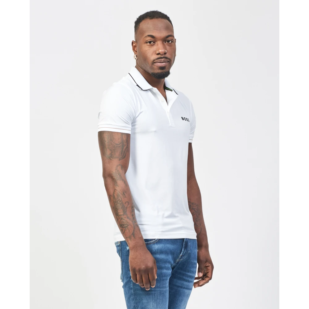 Hugo Boss Wit Katoenen Poloshirt met Logo White Heren