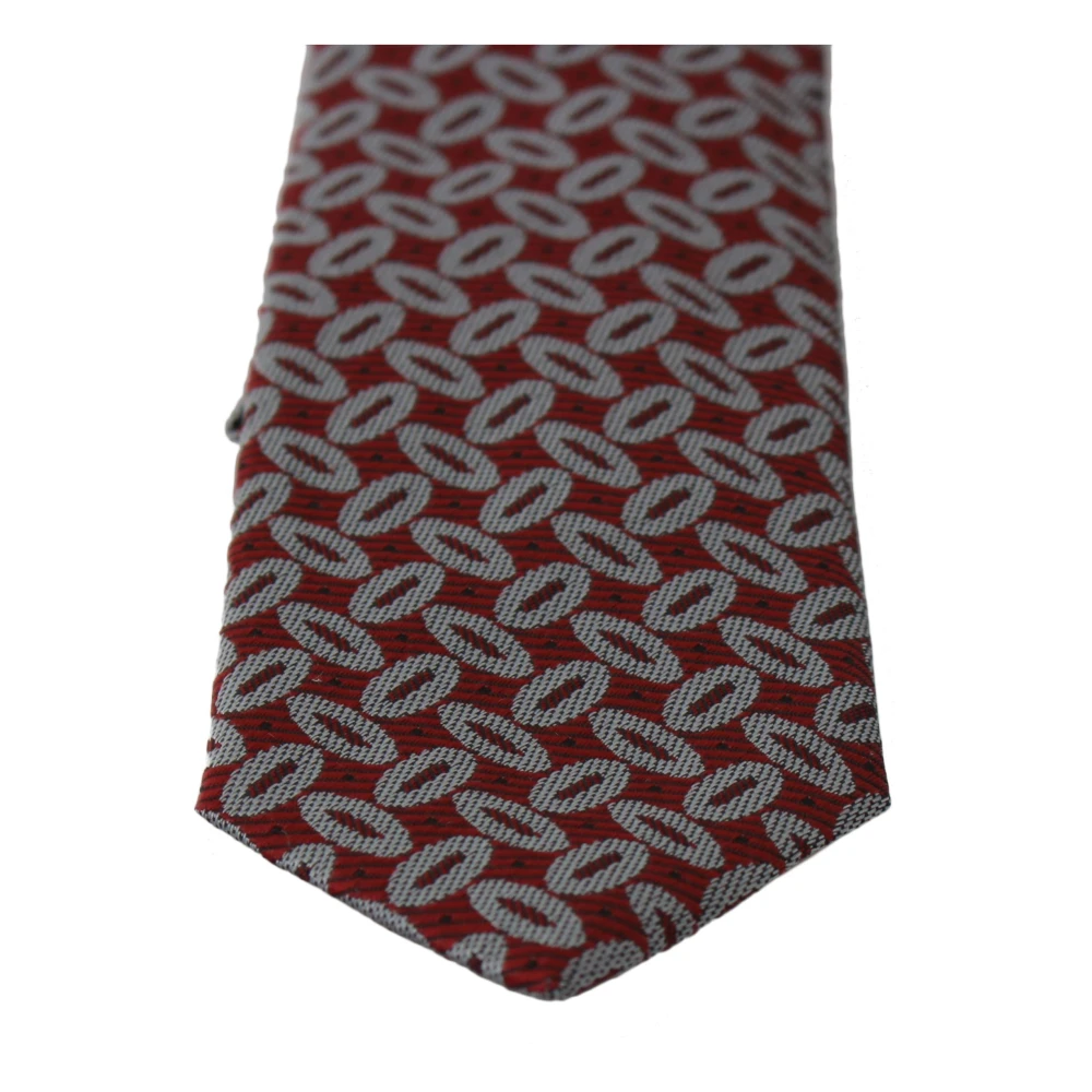 Dolce & Gabbana Men's Multicolor Ties, One Size, Elegant Red Printed Silk Tie