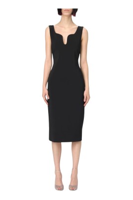 elegant-black-v-neck-midi-dress