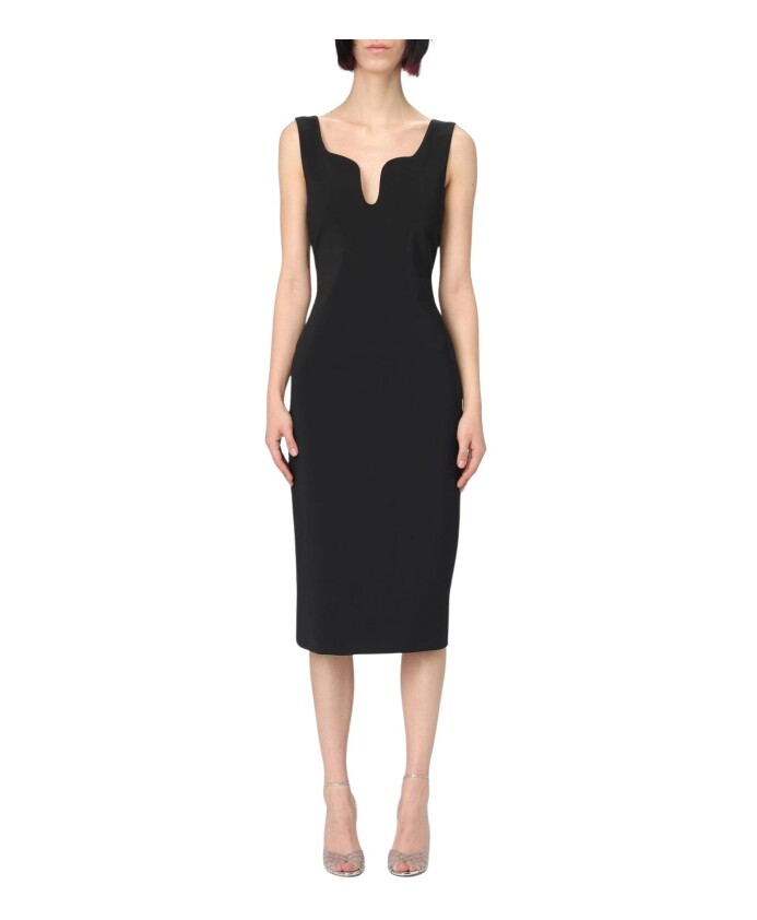elegante-robe-midi-noire-avec-col-en-v