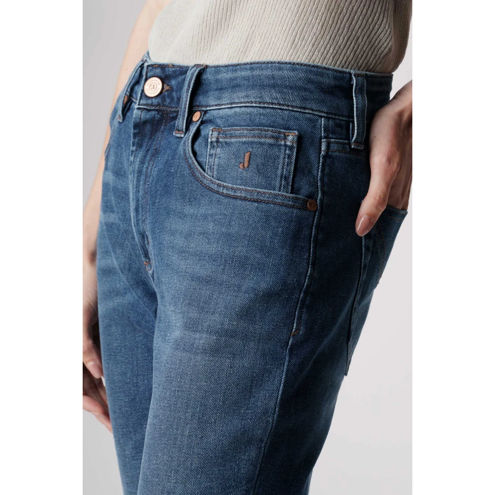 Jeckerson Slim Fit Denim Pantalon in Donkerblauw Blue Dames
