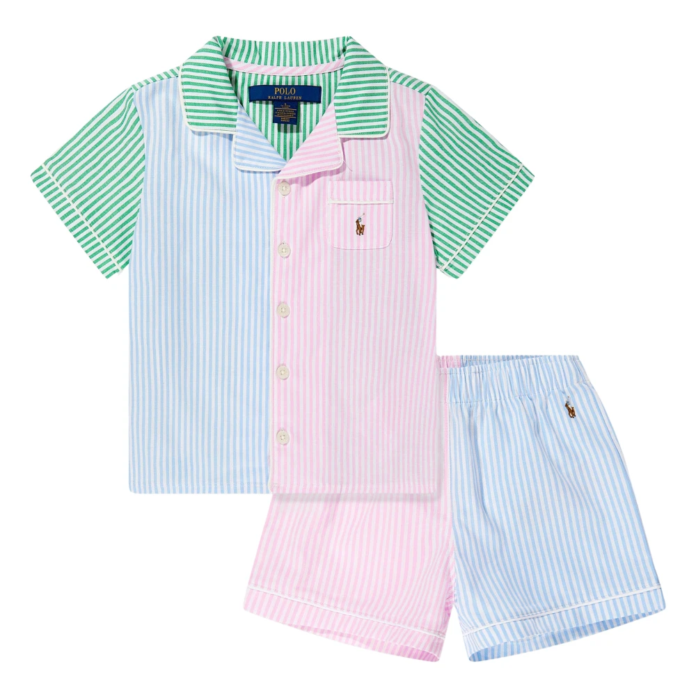Ralph Lauren Girls Multicolor Oxford Short Pyjama Set - Kids Nightwear - 6 Y - Kids